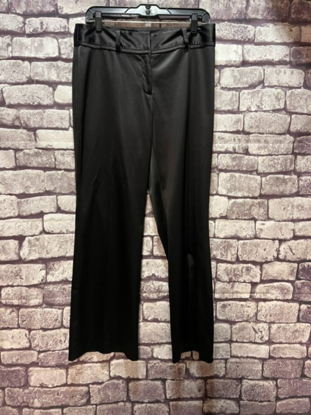 Bandolino Black Shiny Satin Like Fabric Dress Pants Size 10